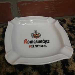 Konigsbacher Pilsener Ashtray Grenzhausen Rastal Billy Goat Crest 1689 Coat Arms